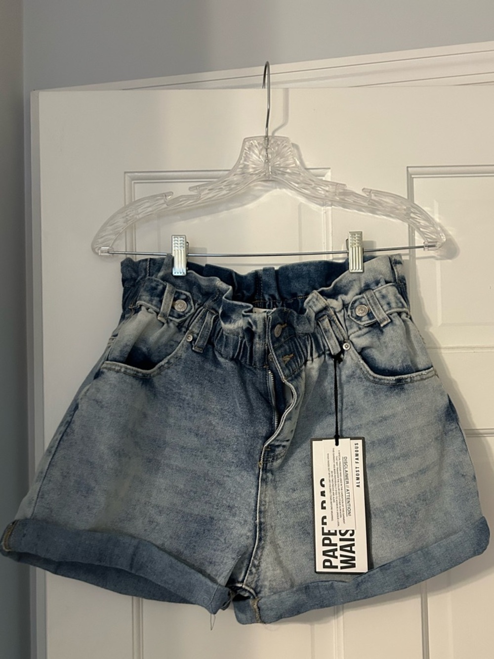 Francesca’s Women’s XL Paper Bag/Cinch Waist Jean Shorts